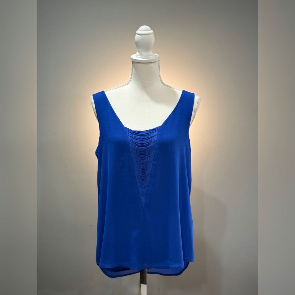 Blue Naked Zebra Sleeveless Blouse Size M EUC